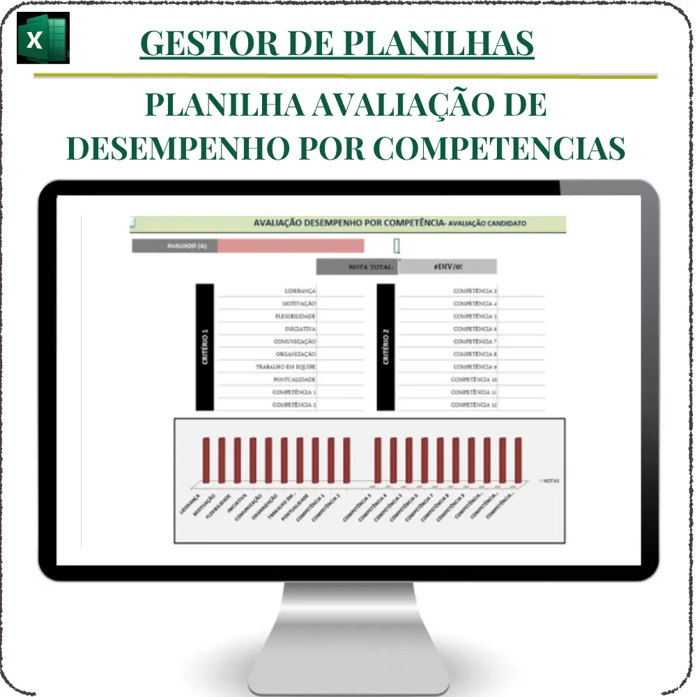 Planilha Avaliação de Desempenho Por Competencias em Excel