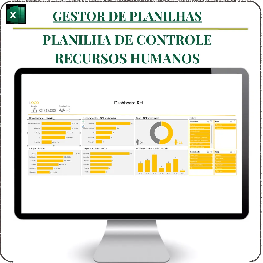 Planilha de Controle recursos Humanos em Excel