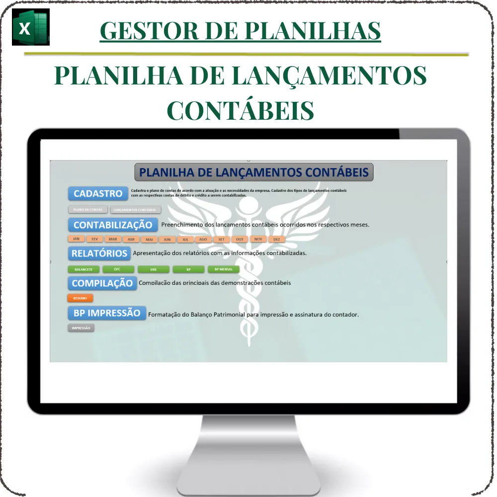Planilha de Lançamentos Contábeis em Excel