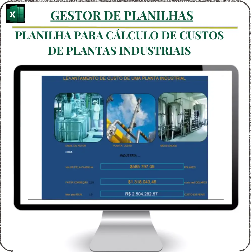 Planilha para Cálculo de Custos de Plantas Industriais em Excel