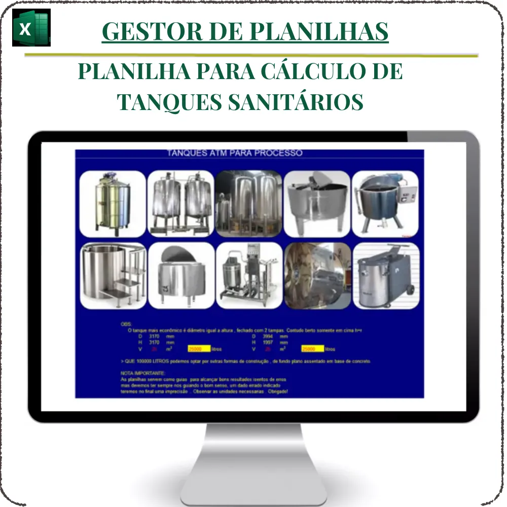Planilha para Cálculo de Tanques Sanitários em Excel