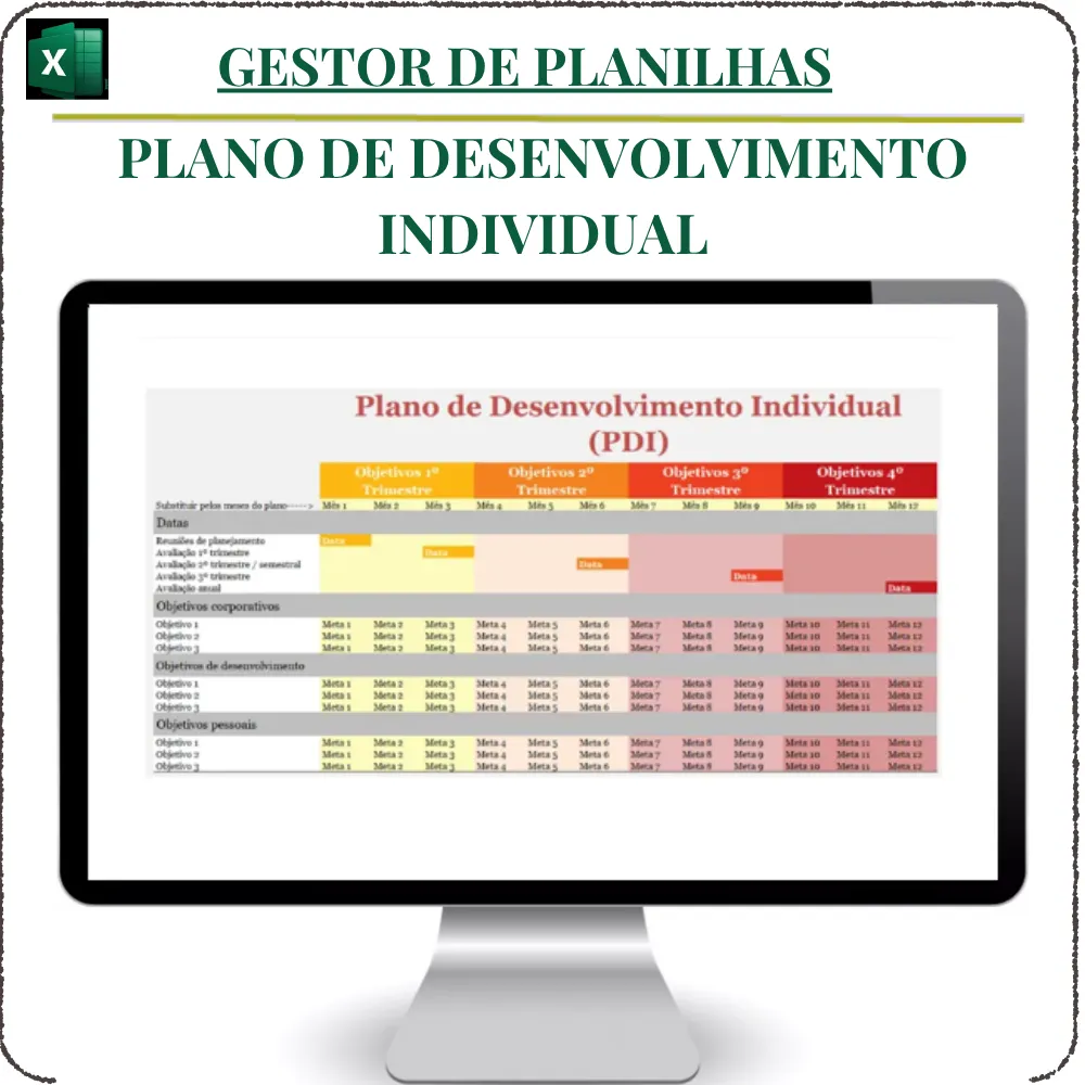 Planilha Plano de Desenvolvimento Individual em Excel