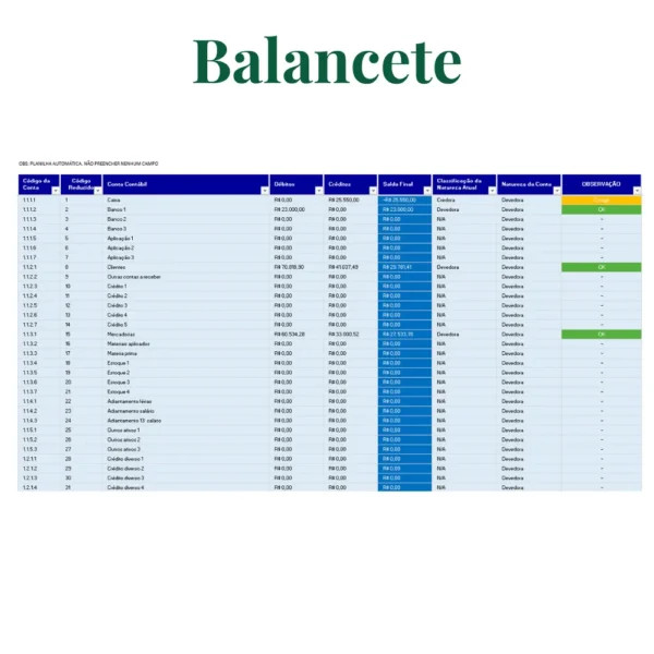 Planilha de Lançamentos Contábeis em Excel - Image 2