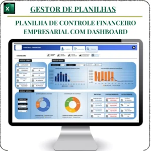 Planilha de Controle Financeiro Empresarial com Dashboard em Excel