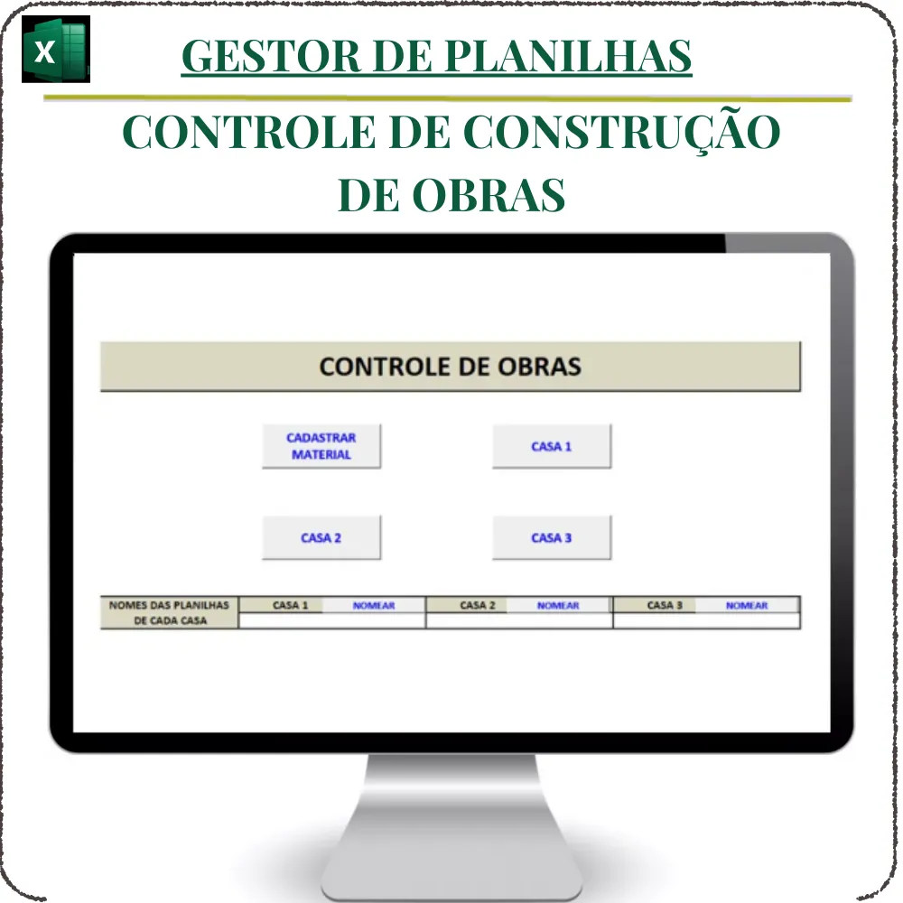 Planilha de Controle de Obras para Construção em Excel