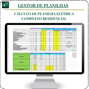Planilha de Cálculo elétrico completo Residencial em Excel