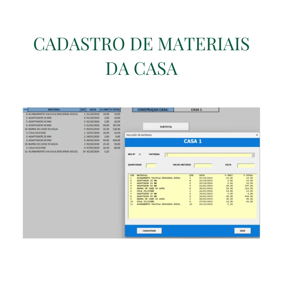 Planilha de Controle de Obras para Construção em Excel - Imagem 2