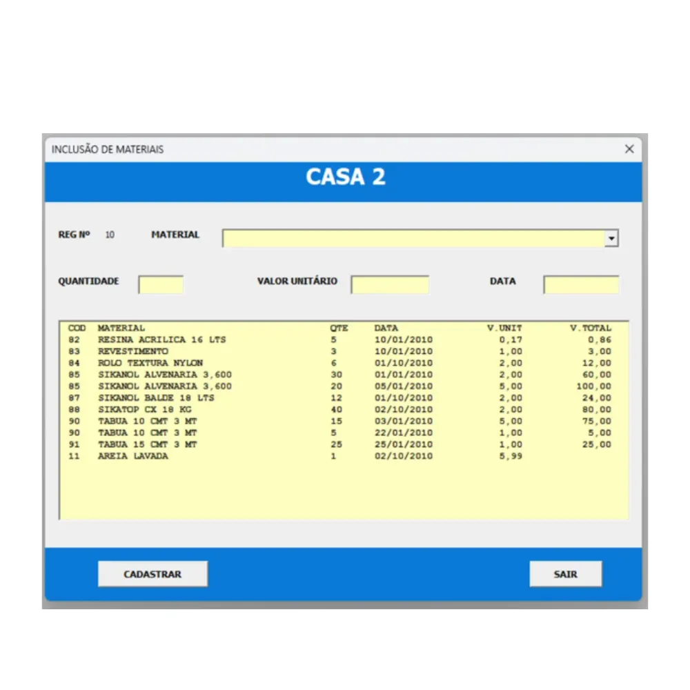 Planilha de Controle de Obras para Construção em Excel - Imagem 4