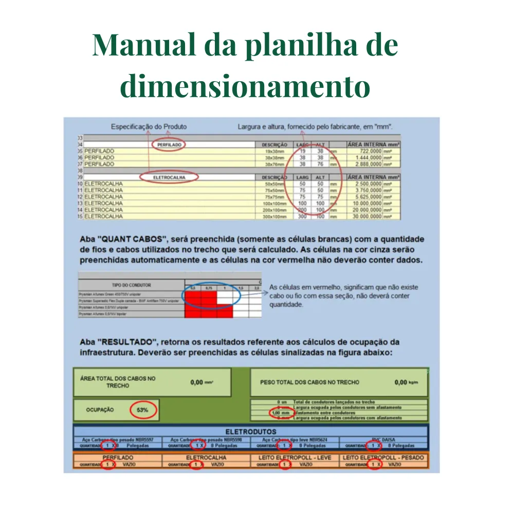Planilha de Dimensionamento Eletrodutos  perfilados e Leitos-R1 - Imagem 4