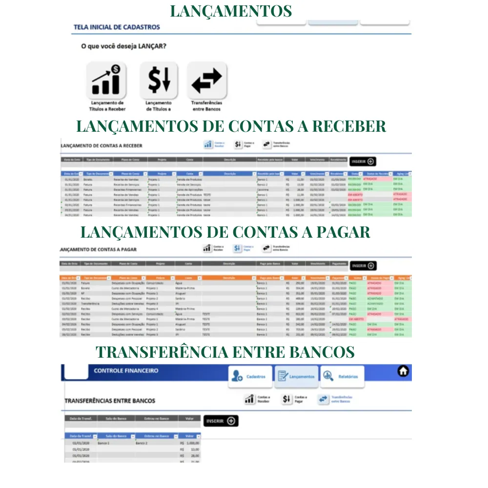 Planilha de Controle Financeiro Empresarial com Dashboard em Excel - Imagem 6