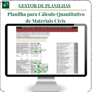 Planilha para Cálculo Quantitativo de Materiais Civis