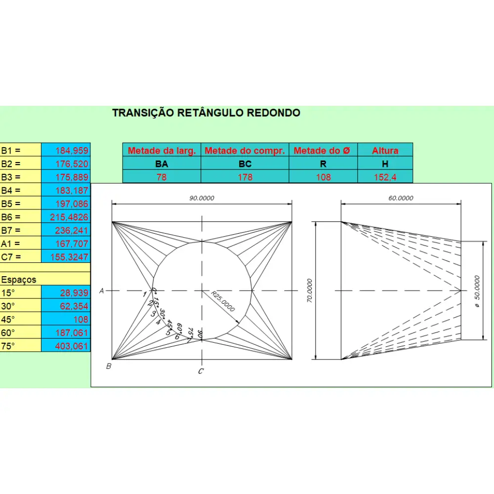 Planilha para Cálculos de caldeiraria em Excel - Imagem 2