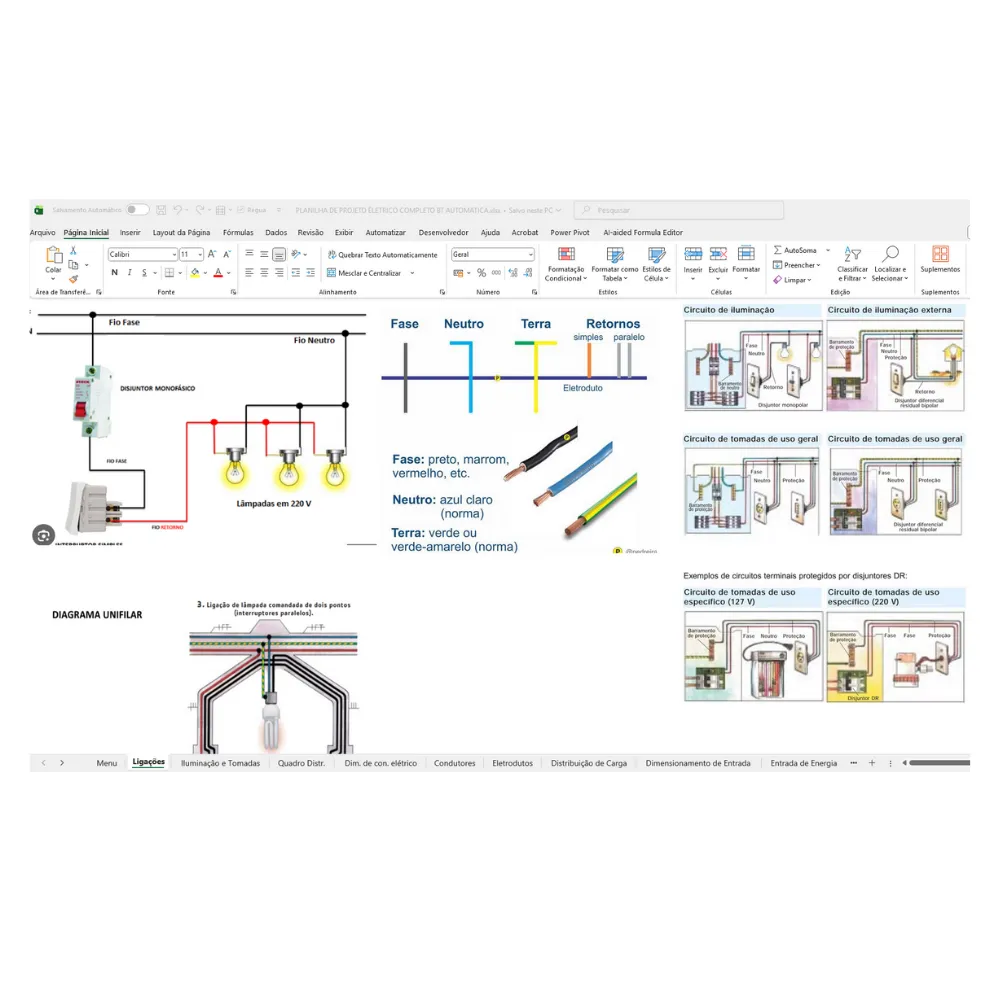 Planilha de Projeto Elétrico Residencial Completa em Excel - Imagem 6